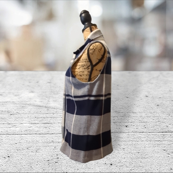 NWT chaps navy and white plaid vest jacket coat size L $30 OBO takes it - Picture 9 of 16